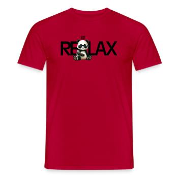 Panda I Just Relax T-Shirt - Männer T-Shirt - Rot - Vorne - AI Model Male 178 dark (178cm)