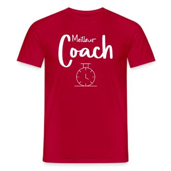 Meilleur Coach - T-shirt homme - rouge - Devant - AI Model Male 178 dark (178cm)