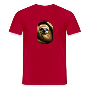 schlafendes Faultier - Männer T-Shirt - Rot - Vorne - AI Model Male 178 dark (178cm)