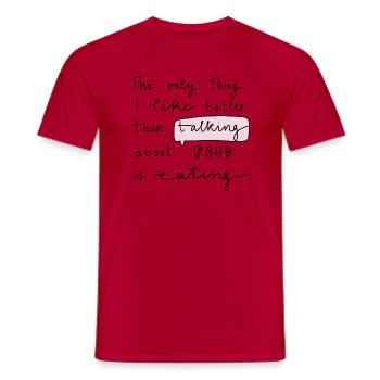 Food Talk - Männer T-Shirt - Rot - Vorne - AI Model Male 178 dark (178cm)