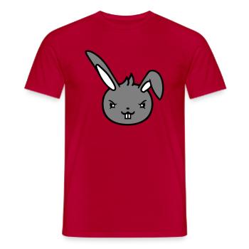 Hase Böser Blick Frech Cool Entschlossen Lustig - Männer T-Shirt - Rot - Vorne - AI Model Male 178 dark (178cm)