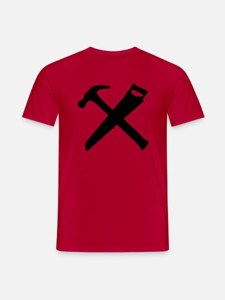 hammer_and_saw - Men's T-Shirt - red