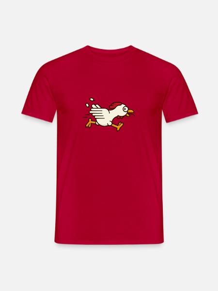 Huhn auf der Flucht - Mænd T-shirt - rød