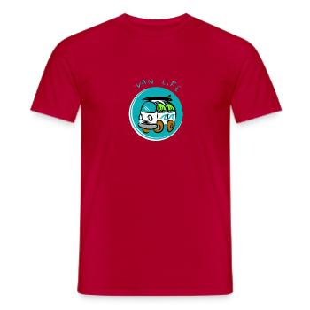 Van life - T-shirt homme - rouge - Devant - AI Model Male 178 dark (178cm)