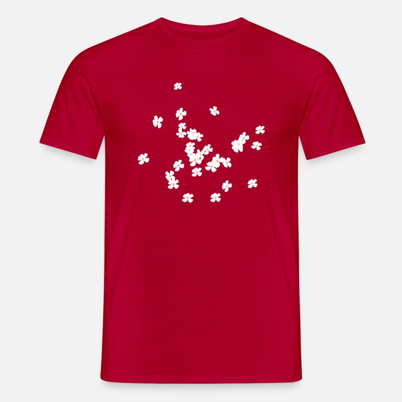 fleurs blanches beaucoup de fleurs printemps débit été - T-shirt homme - rouge