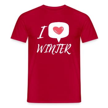 J’adore l’hiver - T-shirt homme - rouge - Devant - AI Model Male 178 dark (178cm)