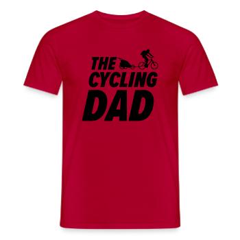 Le papa cycliste - Bike Rider Papa Idée cadeau - T-shirt homme - rouge - Devant - AI Model Male 178 dark (178cm)