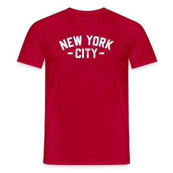 NEW YORK CITY VINTAGE STAMPED - Men's T-Shirt - red - Front - AI Model Male 178 dark (178cm)