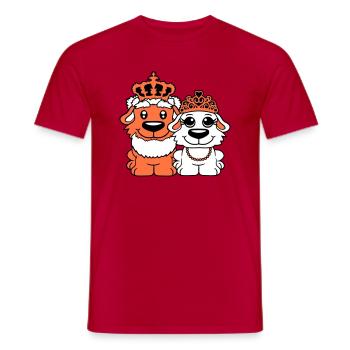 Deux Chiens Couronne Roi Reine Souverain Majesté - T-shirt homme - rouge - Devant - AI Model Male 178 dark (178cm)