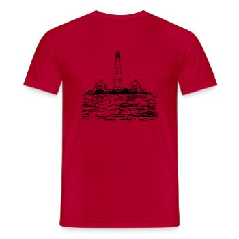 Lighthouse in the sea - Men's T-Shirt - red - Front - AI Model Male 178 dark (178cm)
