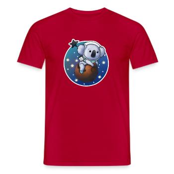 Koala Astronaut - Men's T-Shirt - red - Front - AI Model Male 178 dark (178cm)