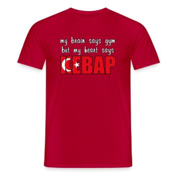 Mon cœur dit Kebap - T-shirt homme - rouge - Devant - AI Model Male 178 dark (178cm)