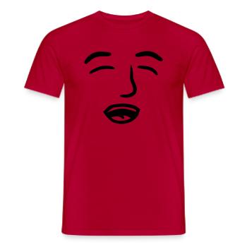 face eyes mouth nose joy fun laugh beautiful - Men's T-Shirt - red - Front - AI Model Male 178 dark (178cm)