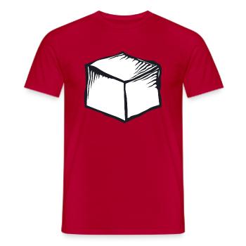 cardboard box box - Men's T-Shirt - red - Front - AI Model Male 178 dark (178cm)