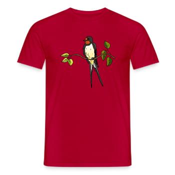Vogel - Männer T-Shirt - Rot - Vorne - AI Model Male 178 dark (178cm)