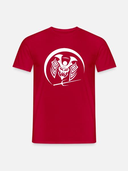 Samurai Samuraimaske Kriegermaske Oni Maske - Männer T-Shirt - Rot