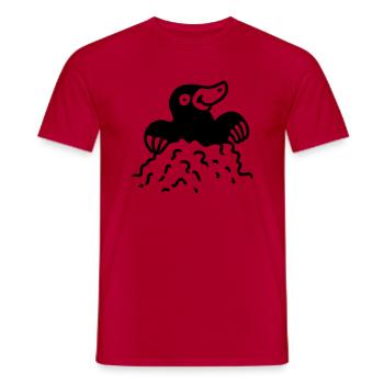 Maulwurf - line - Männer T-Shirt - Rot - Vorne - AI Model Male 178 dark (178cm)