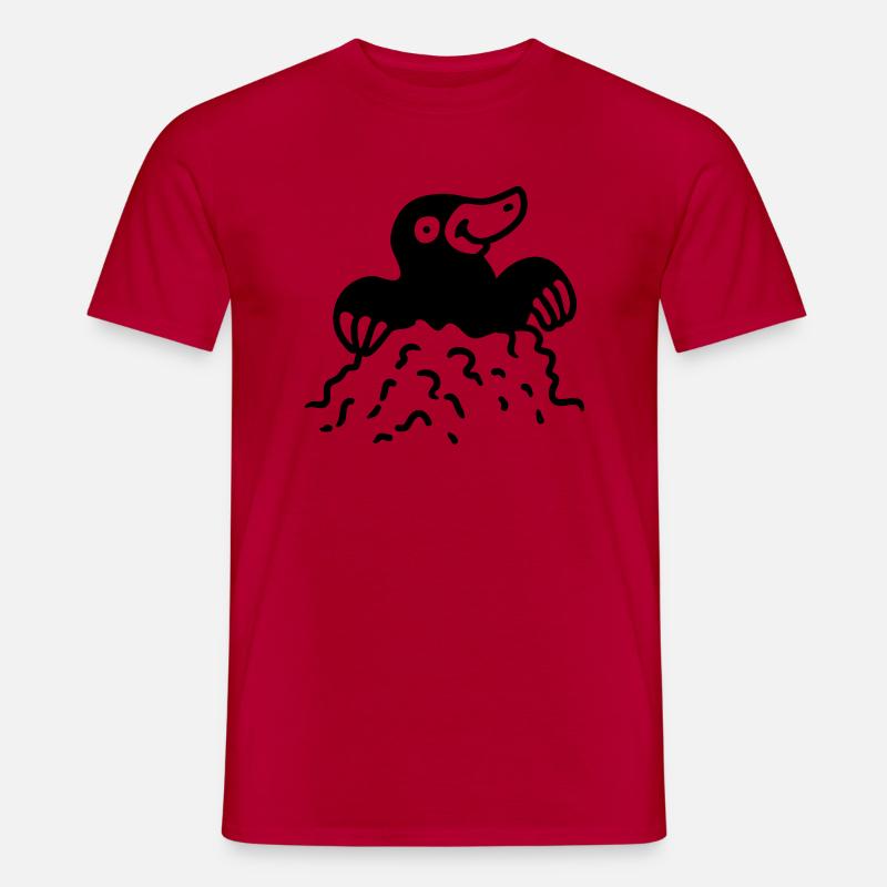 Maulwurf - line - Männer T-Shirt - Rot