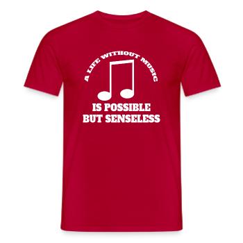 Musiciens de musique Professeur de musique Dicton de musique Faire de la musique - T-shirt homme - rouge - Devant - AI Model Male 178 dark (178cm)
