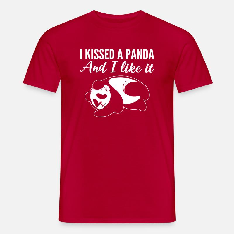 Küsste einen Panda Zoologe Geschenk - Männer T-Shirt - Rot