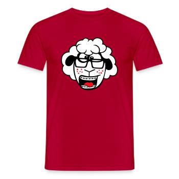 Schaf Nerd Hornbrille Brille Spange Geek Schlau - Männer T-Shirt - Rot - Vorne - AI Model Male 178 dark (178cm)