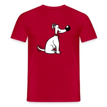 Dog Big Nose Wagging Cute Happy - Men's T-Shirt - red - Front - AI Model Male 178 dark (178cm)