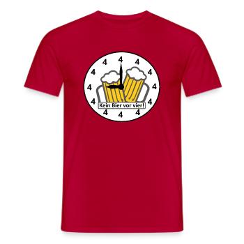 Kein Bier vor vier - Männer T-Shirt - Rot - Vorne - AI Model Male 178 dark (178cm)