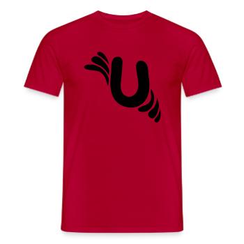 Letter U & Pattern - Men's T-Shirt - red - Front - AI Model Male 178 dark (178cm)