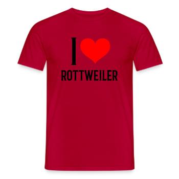 i heart rottweiler - j'aime mon rottweiler - T-shirt homme - rouge - Devant - AI Model Male 178 dark (178cm)
