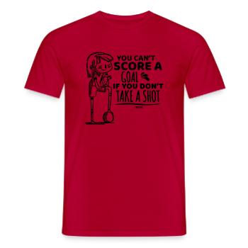 Girlfriend loves soccer girls' team - Men's T-Shirt - red - Front - AI Model Male 178 dark (178cm)
