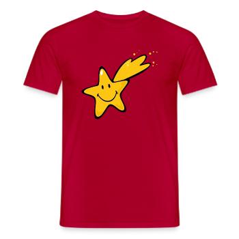 Smiley Shooting Star - T-shirt homme - rouge - Devant - AI Model Male 178 dark (178cm)