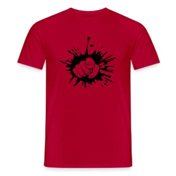 Drop blob of hand - Men's T-Shirt - red - Front - AI Model Male 178 dark (178cm)
