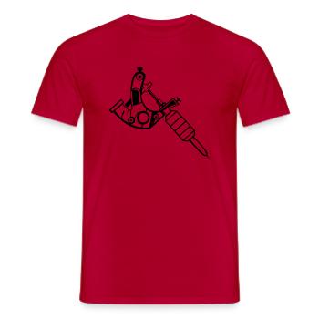 Tattoo Machine - Men's T-Shirt - red - Front - AI Model Male 178 dark (178cm)