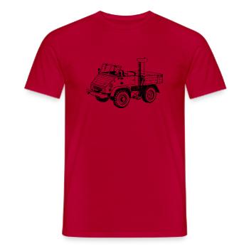 Unimog - Oldtimer - Offroad - Dispositif moteur universel - T-shirt homme - rouge - Devant - AI Model Male 178 dark (178cm)