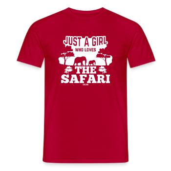 Safari Adventure Wilderness Woman Mother's Day - Men's T-Shirt - red - Front - AI Model Male 178 dark (178cm)