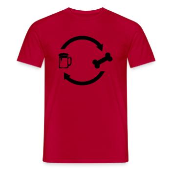 Bier loading Pfeile und Hund 4 - - Männer T-Shirt - Rot - Vorne - AI Model Male 178 dark (178cm)