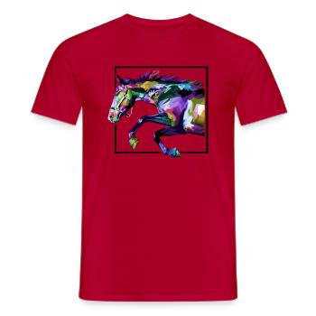 Retro Graphic Horse Lover Equestrian Rider Horses - Männer T-Shirt - Rot - Vorne - AI Model Male 178 dark (178cm)