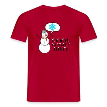 Histoire cool bro bonhomme de neige avec des dictons cool - T-shirt homme - rouge - Devant - AI Model Male 178 dark (178cm)