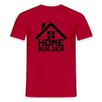 home builder eigenheim haus bauen gebaeude logo de - Männer T-Shirt - Rot - Vorne - AI Model Male 178 dark (178cm)