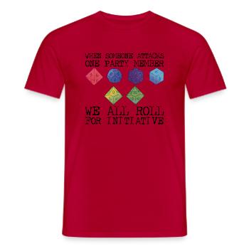 Quand quelqu’un attaque, nous passons tous à l’initiative - T-shirt homme - rouge - Devant - AI Model Male 178 dark (178cm)