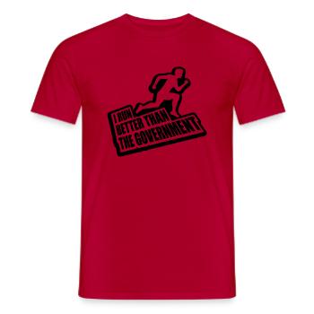 run better than government - Men's T-Shirt - red - Front - AI Model Male 178 dark (178cm)