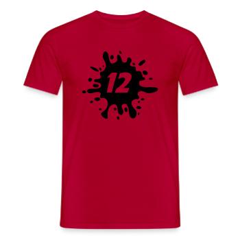 12 - Männer T-Shirt - Rot - Vorne - AI Model Male 178 dark (178cm)