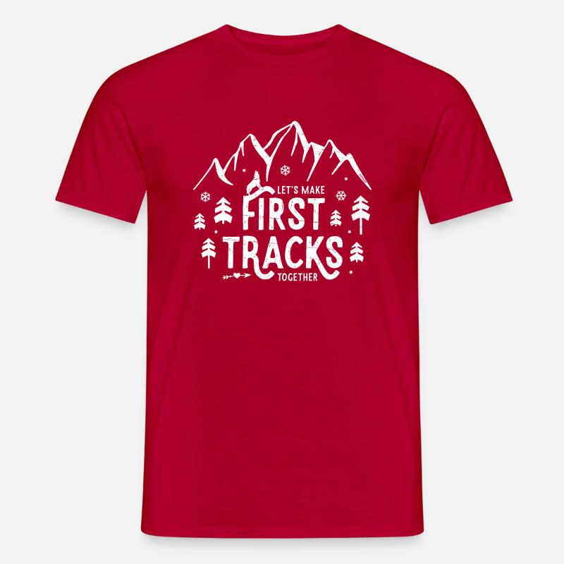 First Tracks - Männer T-Shirt - Rot