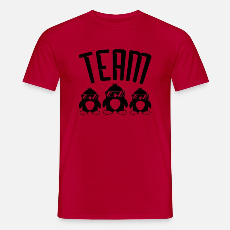 Cool Pinguine Logo - Männer T-Shirt - Rot