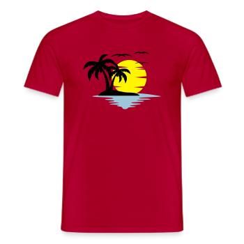 île - T-shirt homme - rouge - Devant - AI Model Male 178 dark (178cm)