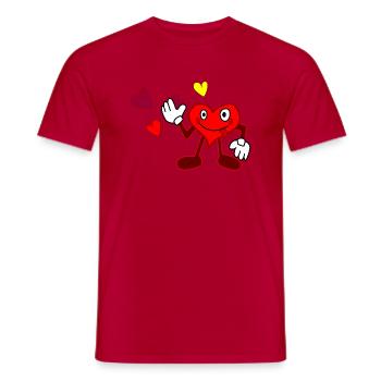 Heart Love Valentines - Men's T-Shirt - red - Front - AI Model Male 178 dark (178cm)
