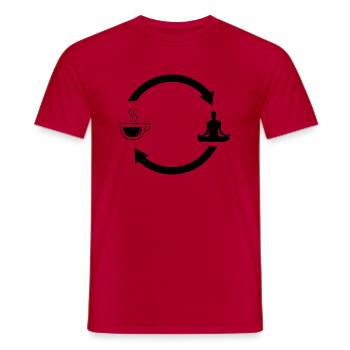 Kaffee laden Pfeile und Yoga - - Männer T-Shirt - Rot - Vorne - AI Model Male 178 dark (178cm)