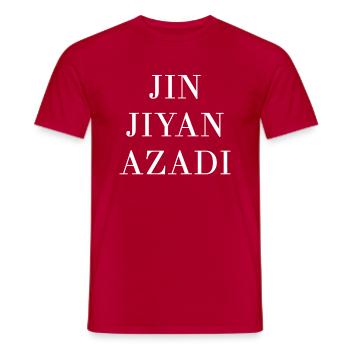 Woman Life Freedom Iran - Men's T-Shirt - red - Front - AI Model Male 178 dark (178cm)