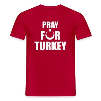 pray for turkey - Men's T-Shirt - red - Front - AI Model Male 178 dark (178cm)