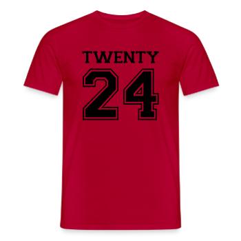 2024 - Men's T-Shirt - red - Front - AI Model Male 178 dark (178cm)